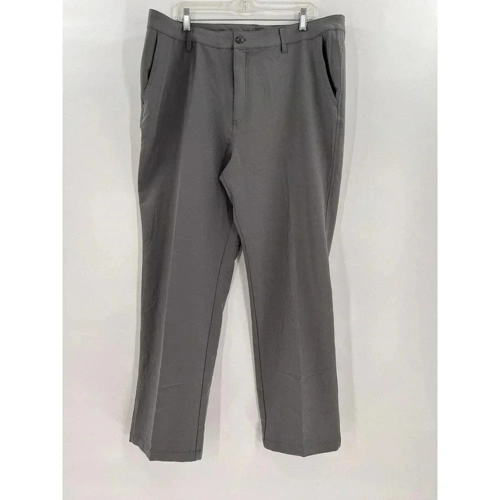 Chase54 Dress Pants Men's Size 38X30 GRAY Slash Pocket Flat Front Casual NEW TAG